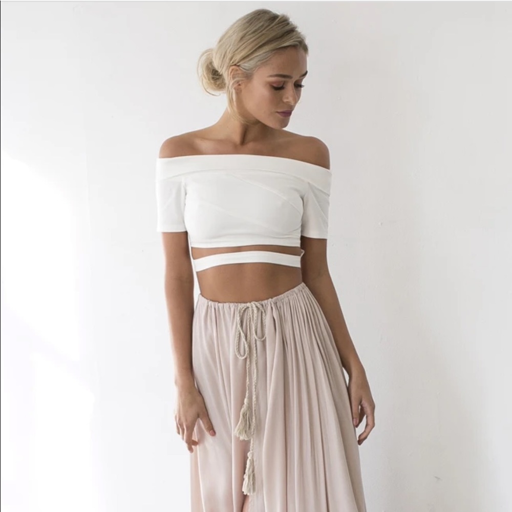 COPY - Hello Molly white crop top. NWT!